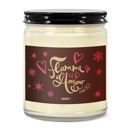 FLAMME D'AMOUR | Biscuit | Cire de soja artisanale, 225g
