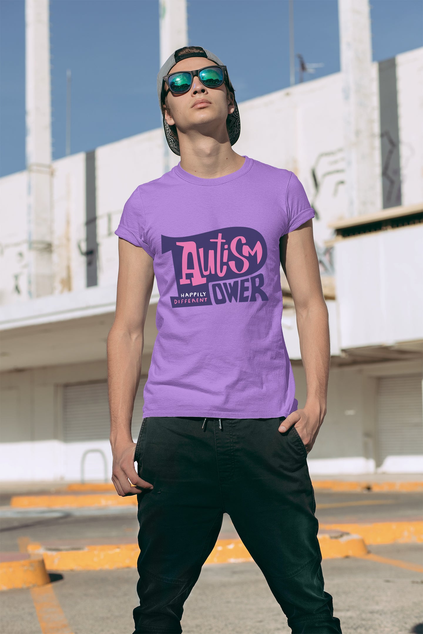 AUTISM POWER Street | Tshirt Purple | Unisexe