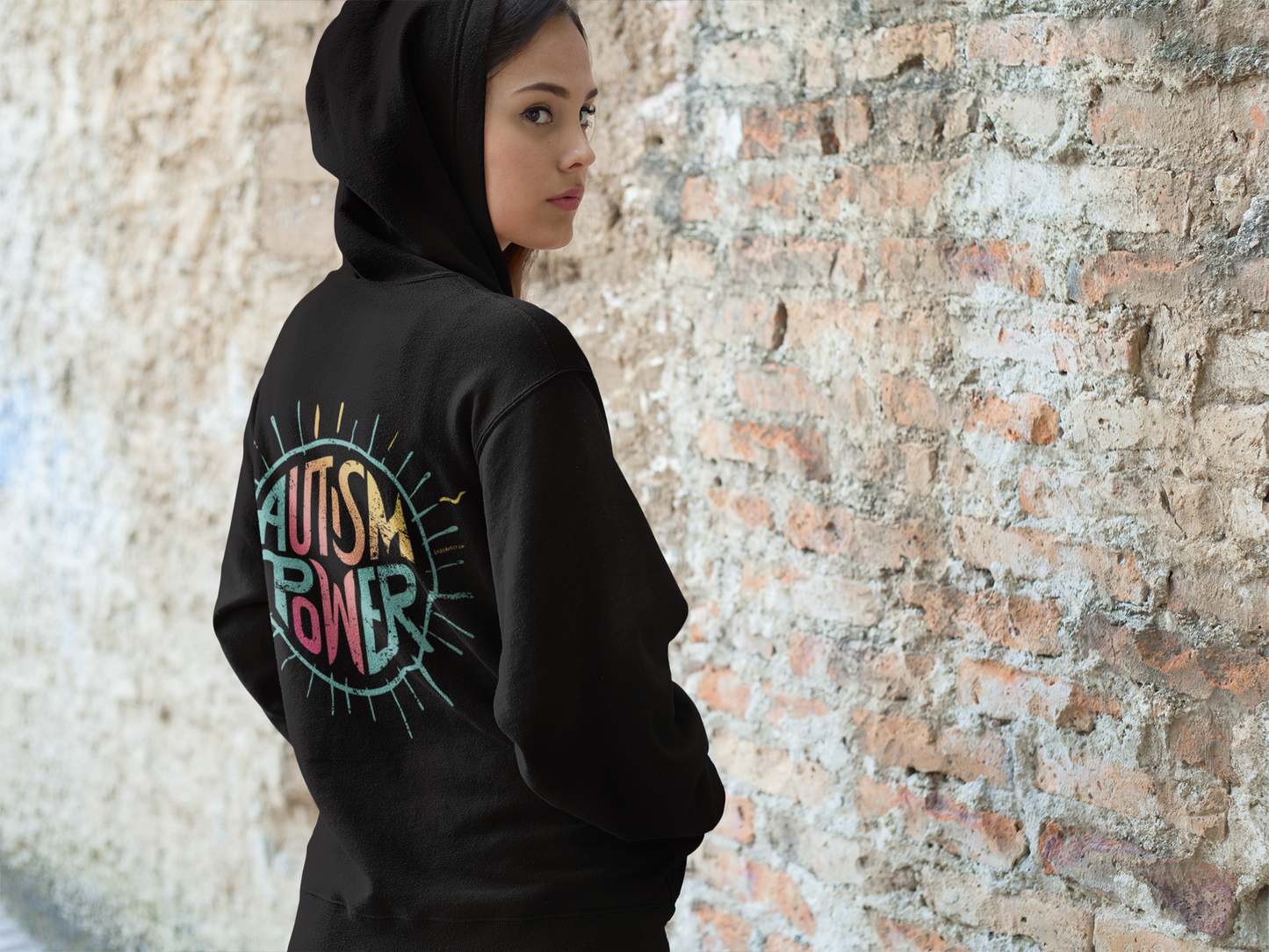 Unisex AUTISM POWER GRUNGE Hoodie Black