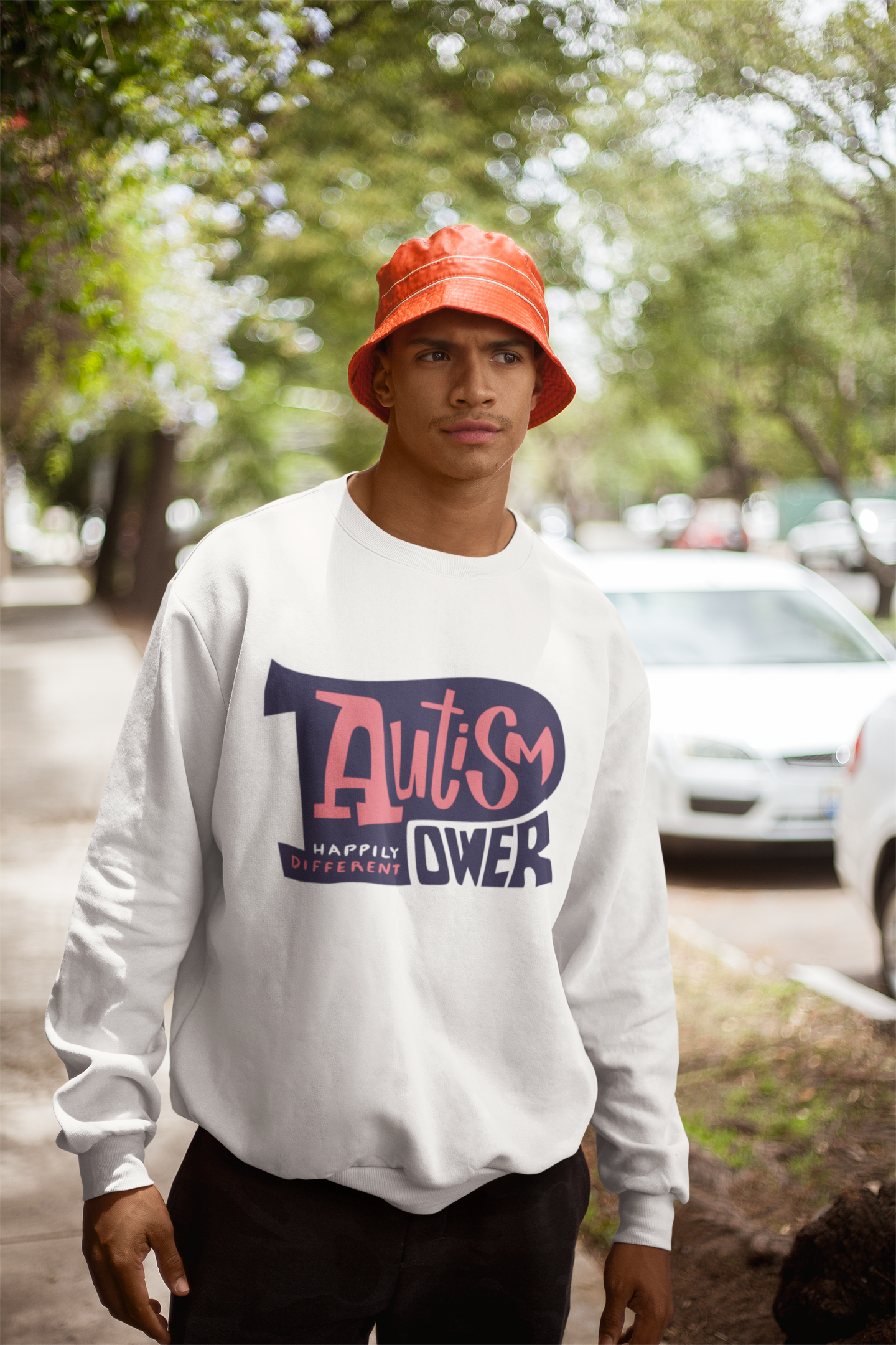 AUTISM POWER Street | Sweatshirt Premium Blanc | Unisexe