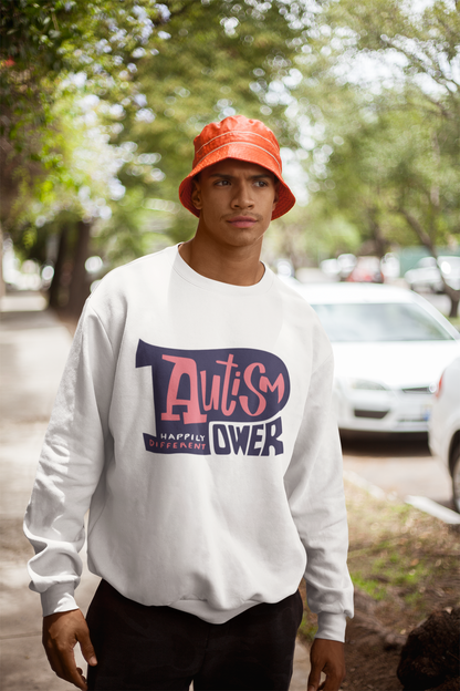 AUTISM POWER Street | Sweatshirt Premium Blanc | Unisexe