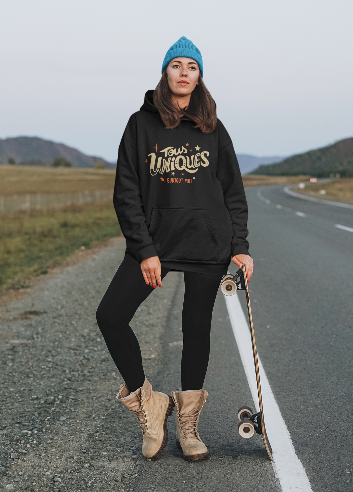 Unisex-Hoodie ALL UNIQUE Schwarz