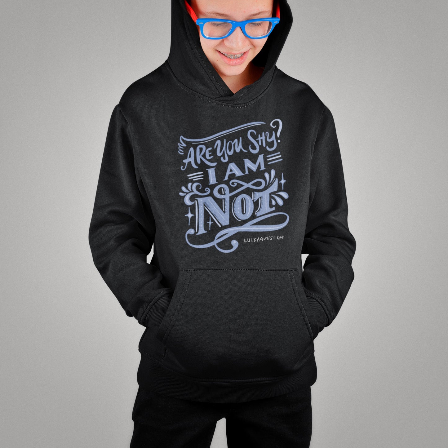 Hoodie "Pas timide!" | Mixte | 80% Coton biologique
