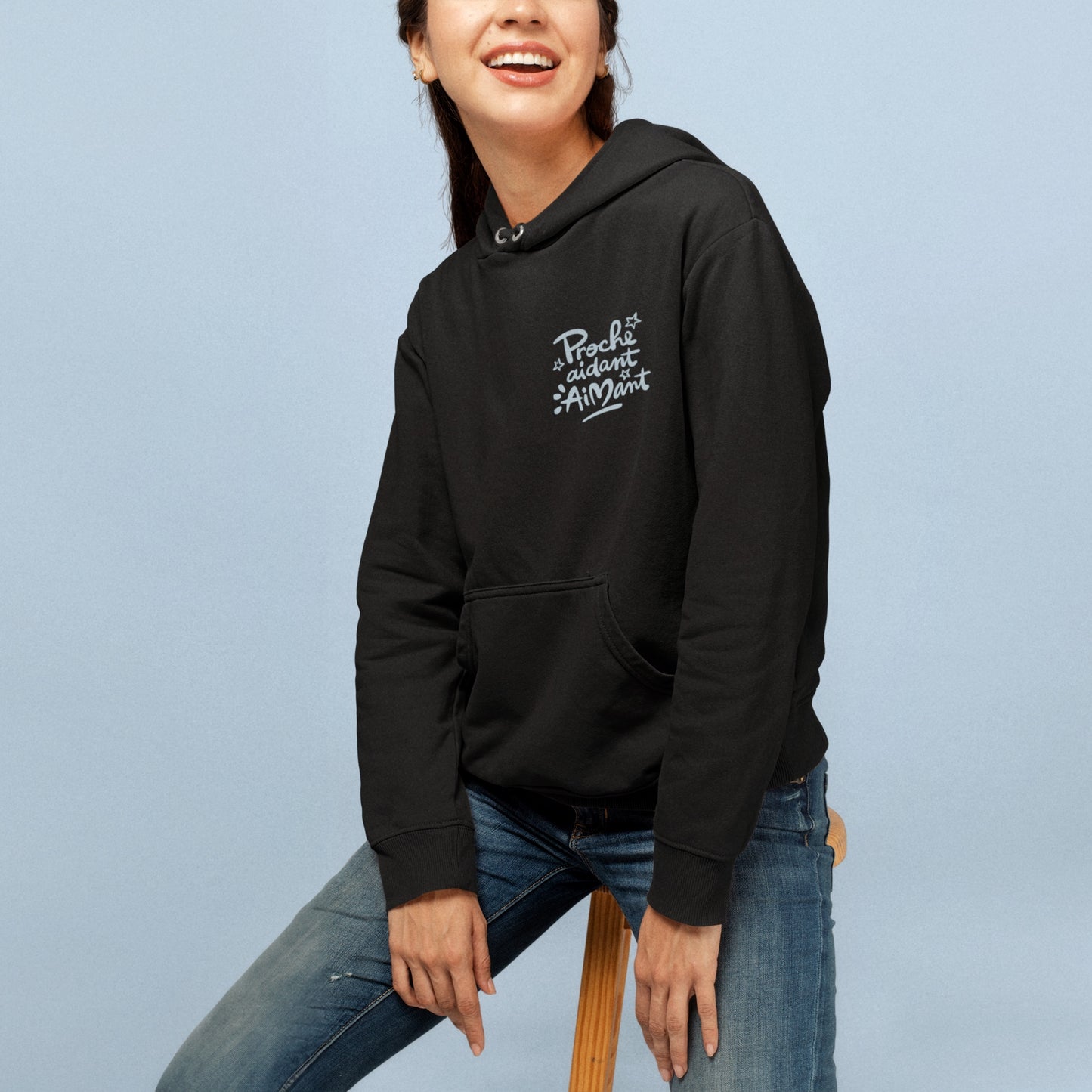 Schwarzer Hoodie | Unisex | 80 % Bio-Baumwolle