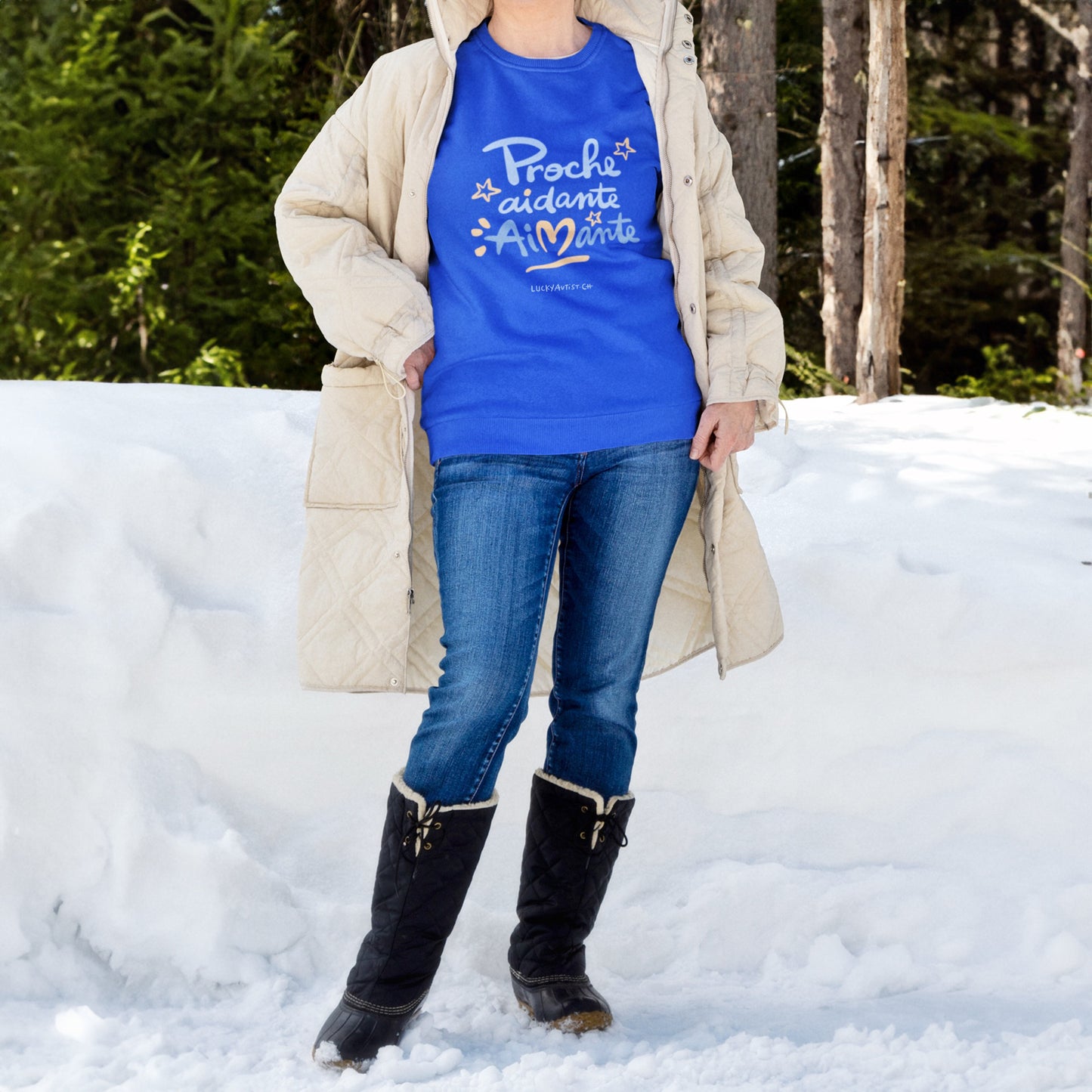 Dunkelblaues Sweatshirt | Damen | 80% Bio-Baumwolle