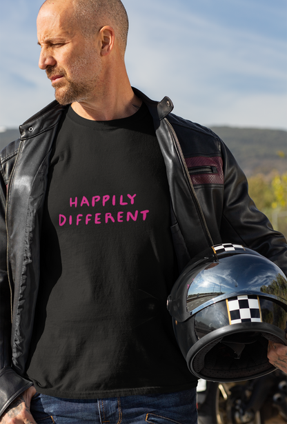 Unisex T-shirt HAPPILY DIFFERENT Deep Black