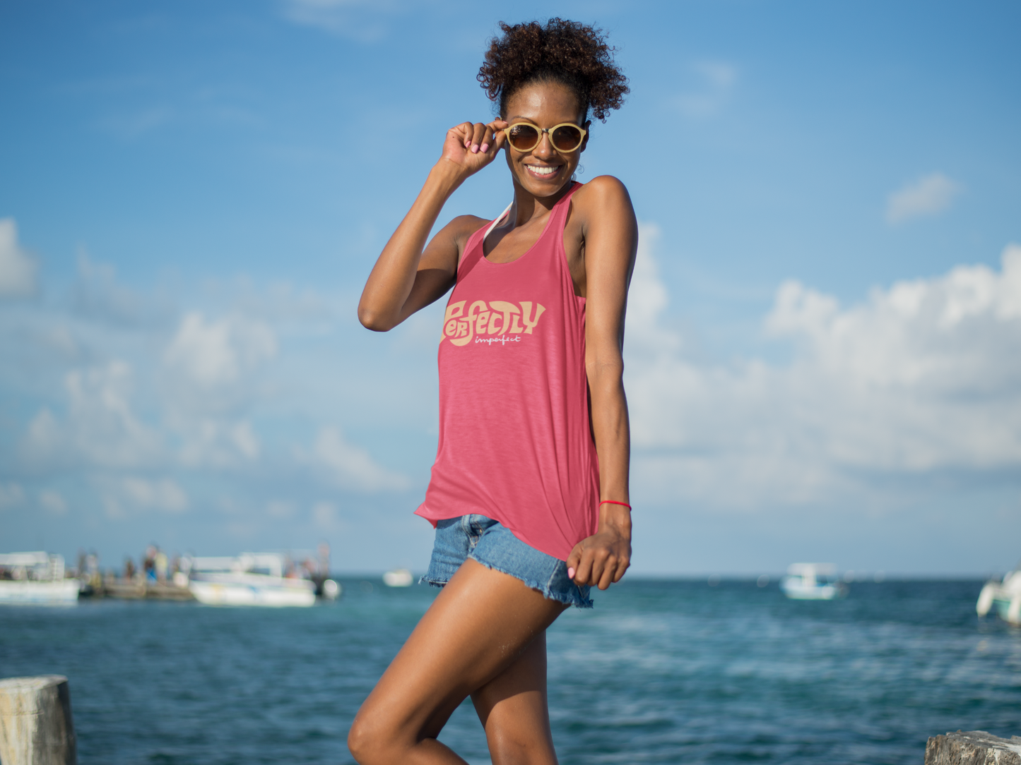 Women's Fitted Racerback Tank Top PERFECTLY IMPERFECT
